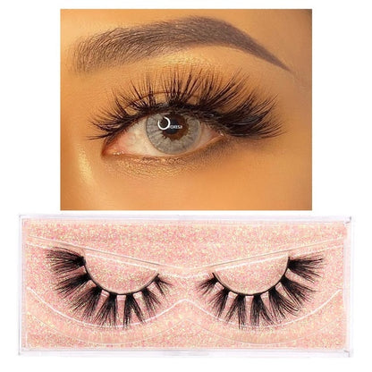 FOXESJI Makeup Eyelashes 3D Mink Lashes Fluffy Soft Wispy Volume Natural long Cross False Eyelashes Eye Lashes Reusable Eyelash