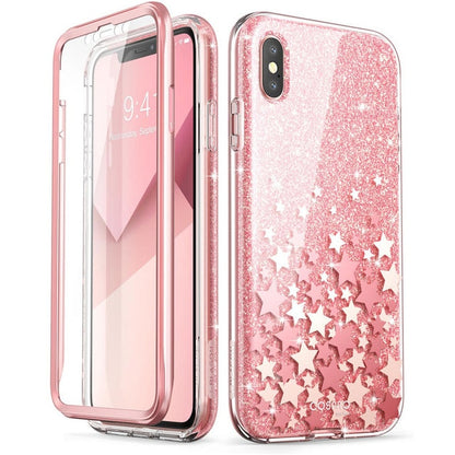 I-BLASON For iPhone X Xs Case 5.8 inch Cosmo Series Full-Body Shinning Glitter Marble Bumper Case with Built-in Screen Protector