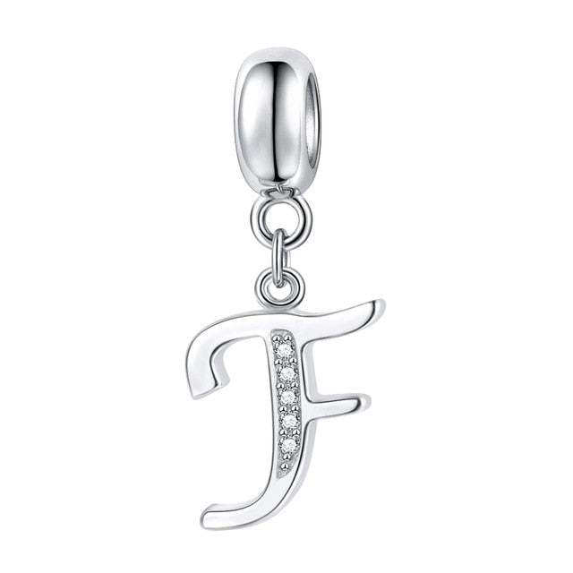 Jiayiqi A To Z Letter Charms 925 Sterling Silver CZ Beads Fit Women Charms Silver 925 Original DIY Jewelry Gift Making