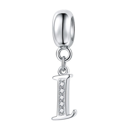 Jiayiqi A To Z Letter Charms 925 Sterling Silver CZ Beads Fit Women Charms Silver 925 Original DIY Jewelry Gift Making