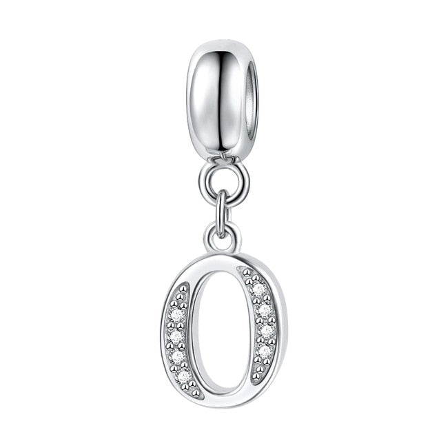 Jiayiqi A To Z Letter Charms 925 Sterling Silver CZ Beads Fit Women Charms Silver 925 Original DIY Jewelry Gift Making