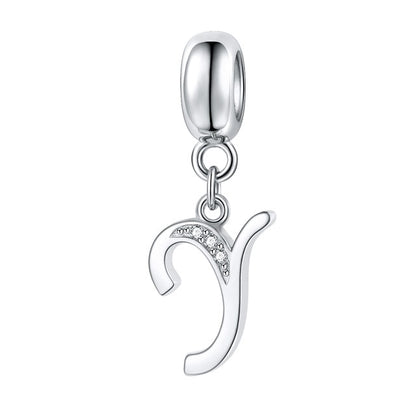 Jiayiqi A To Z Letter Charms 925 Sterling Silver CZ Beads Fit Women Charms Silver 925 Original DIY Jewelry Gift Making