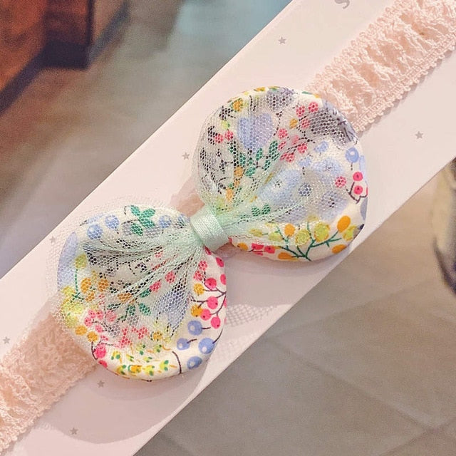 Balleenshiny Infant Child Hair Band Three-dimensional Alloy Rhinestone Crown Headdress Baby Girl Mesh Elastic Headband Turban