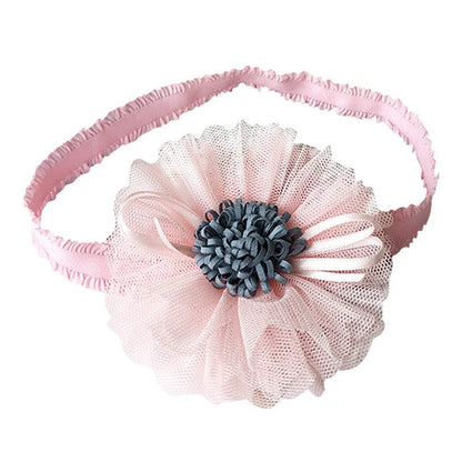 Balleenshiny Infant Child Hair Band Three-dimensional Alloy Rhinestone Crown Headdress Baby Girl Mesh Elastic Headband Turban