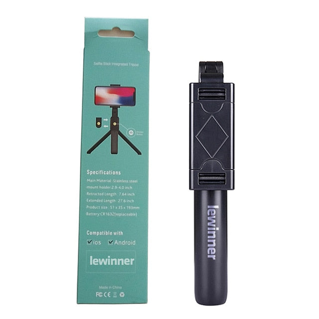 Lewinner 3in1 Wireless Bluetooth Selfie Stick for iphone/Android Foldable Handheld Monopod Shutter Remote Extendable Mini Tripod