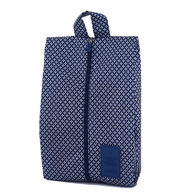 Convenient Multipattern Waterproof Nylon Portable Travel Shoe Storage Bag Pouch with Zip