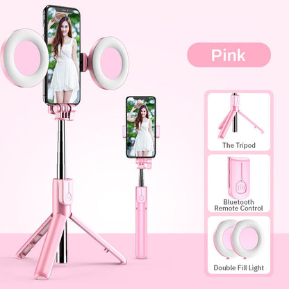 Wireless Bluetooth Selfie Stick with Led Ring Light Foldable Tripod Monopod For iPhone Xiaomi Huawei Samsung Android Live Tripod