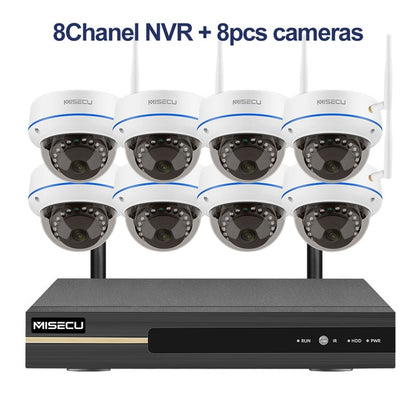 MISECU Wireless CCTV System 3MP NVR Indoor Vandalproof Wifi Camera Audio Record IR-CUT CCTV Camera IP Security Surveillance Kit
