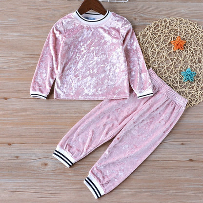 Humor Bear Autumn Kids Baby Girl Clothes Long Sleeve T-shirt+Grid Skirt +bowknot Casual suits Student Girls' Clothing Sets
