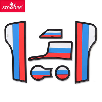 smabee Gate slot pad for LADA vesta Non-slip Interior Door Pad/Cup  VESTA MAT 6pcs pvc red blue white black