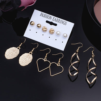 Women's Earrings Set Pearl Crystal Earrings For Women Vintage Boho Tassel Acrylic Earring Fashion Jewelry 2020 Geometric Earings