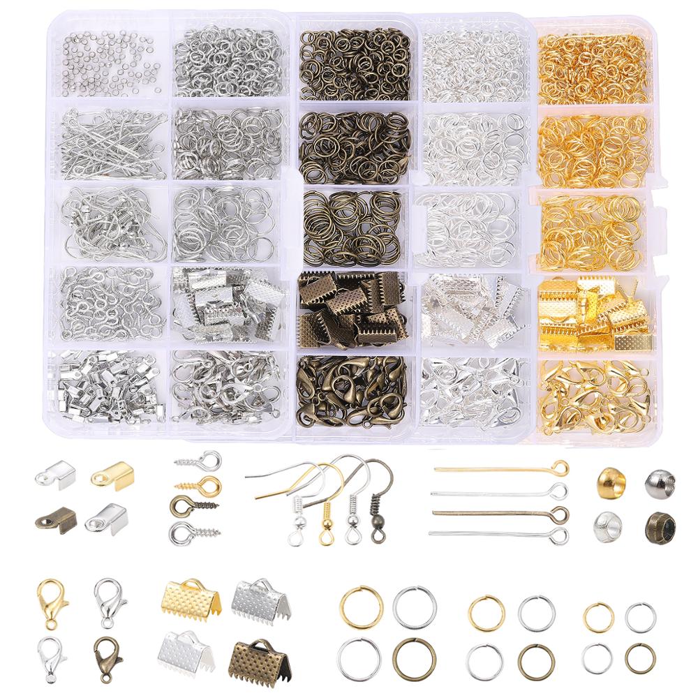 Alloy Accessories Set Jewelry findings Tools Clip buckle Lobster Clasp Open Jump Rings Earring Hook Jewelry Making Supplies Kit