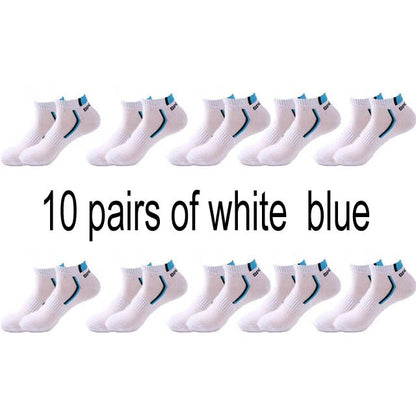 10 Pair High Quality Men Ankle Socks Breathable Cotton Sports Socks Mesh Casual Athletic Summer Thin Cut Short Sokken Size 38-48