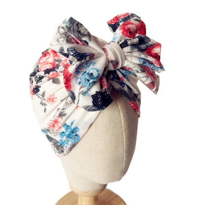1Single Pcs Mom Baby Matching Turban Spring Autumn Leopard Flower Printed Turban Infant Headwrap Hair Accessories for Newborn