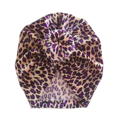 1Single Pcs Mom Baby Matching Turban Spring Autumn Leopard Flower Printed Turban Infant Headwrap Hair Accessories for Newborn