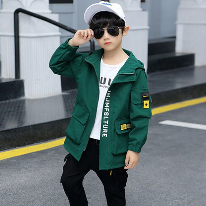 EACHIN Boys Jackets Kids Fashion Fall Coats Clothing Letter Print Childrens Thin Children's Jacket Outerwear Clothes Kids Coat