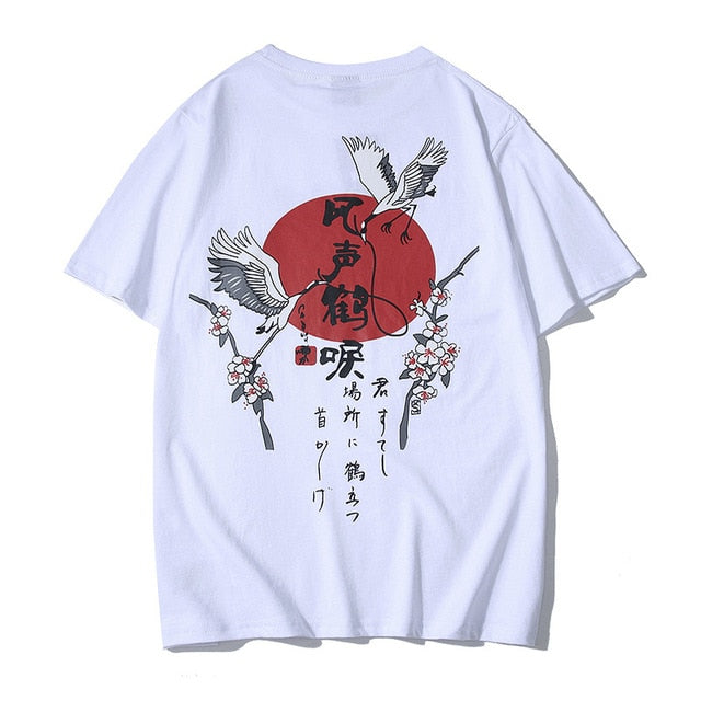 Special Japanese Tide brand short-sleeved men and women summer street hip hop T-shirt Chinese style lovers with half sleeves