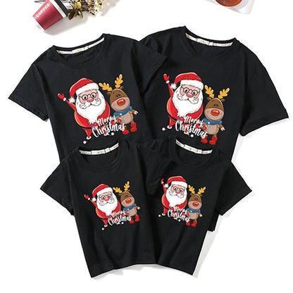 Christmas Family T-shirt Family Matching Outfits Women Men Baby T-shirt Girls Boy Mom Dad T-shirt Adult Kids Clothes