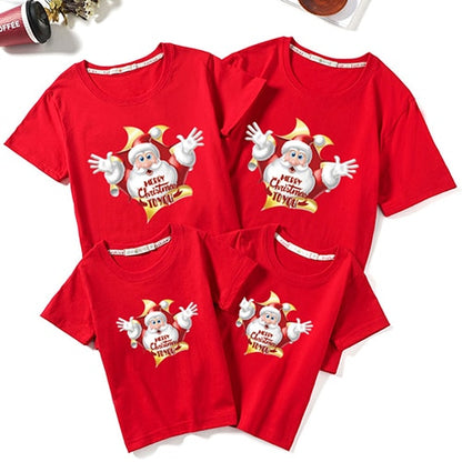 Christmas Family T-shirt Family Matching Outfits Women Men Baby T-shirt Girls Boy Mom Dad T-shirt Adult Kids Clothes