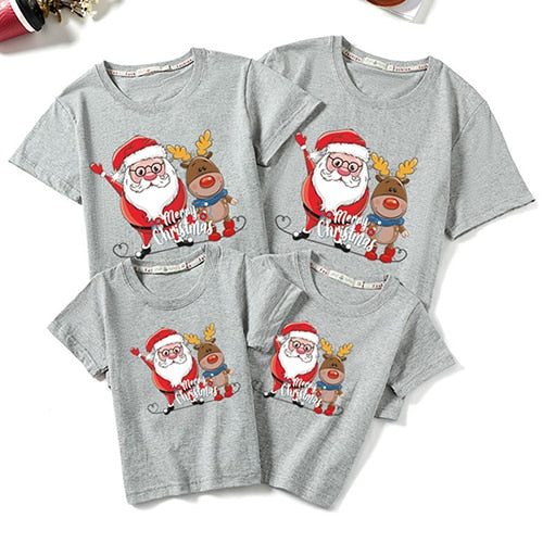 Christmas Family T-shirt Family Matching Outfits Women Men Baby T-shirt Girls Boy Mom Dad T-shirt Adult Kids Clothes