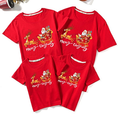Christmas Family T-shirt Family Matching Outfits Women Men Baby T-shirt Girls Boy Mom Dad T-shirt Adult Kids Clothes