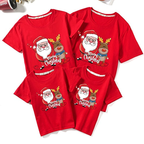Christmas Family T-shirt Family Matching Outfits Women Men Baby T-shirt Girls Boy Mom Dad T-shirt Adult Kids Clothes