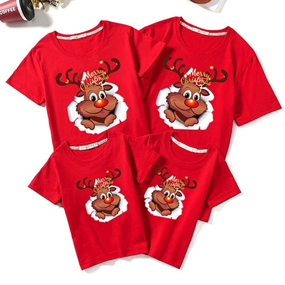 Christmas Family T-shirt Family Matching Outfits Women Men Baby T-shirt Girls Boy Mom Dad T-shirt Adult Kids Clothes