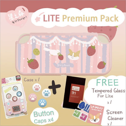 STARRY FOREST strawberry and corgi dog cute soft pink case for Nintendo Switch for girls