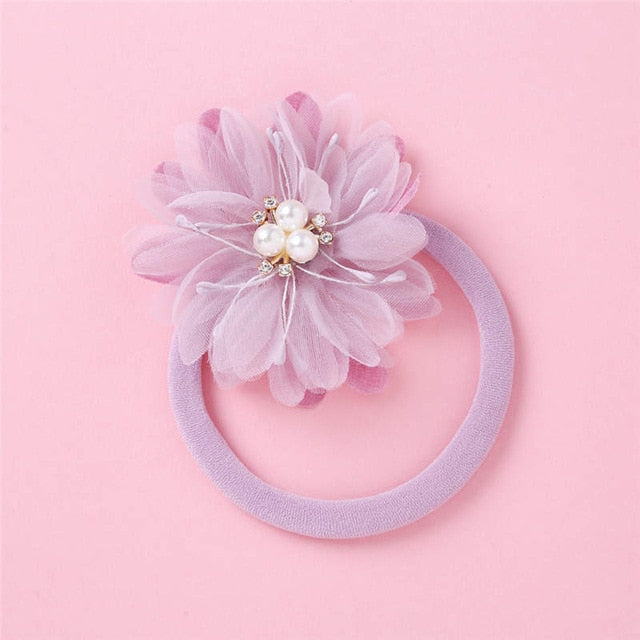 Balleenshiny Infant Child Hair Band Three-dimensional Alloy Rhinestone Crown Headdress Baby Girl Mesh Elastic Headband Turban