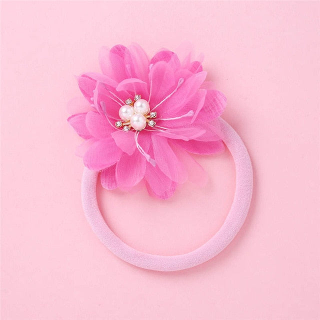 Balleenshiny Infant Child Hair Band Three-dimensional Alloy Rhinestone Crown Headdress Baby Girl Mesh Elastic Headband Turban