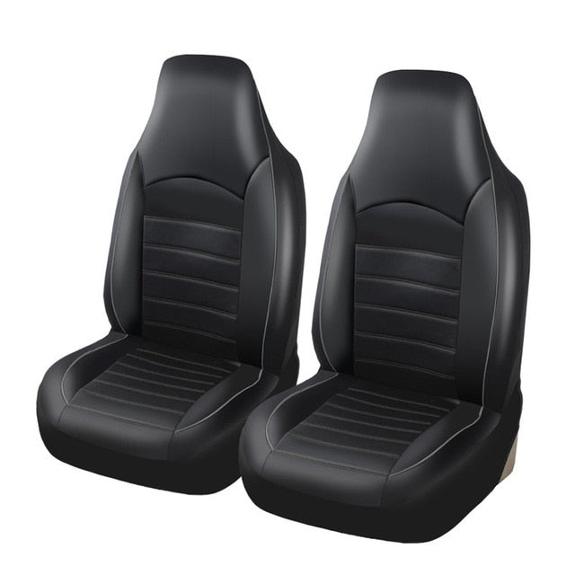 Universal PU Leather Car Front Seat Covers High Back Bucket Seat Cover Fit Most Cars, Trucks, SUVS, 2 PCS Auto Seat Covers