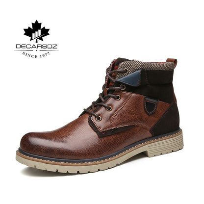 DECARSDZ Autumn Men Boots For Man 2020 New Fashion Outdoor Comfy Durable outsole Men Casual Boots Men Brand Lace-up Men's Boots
