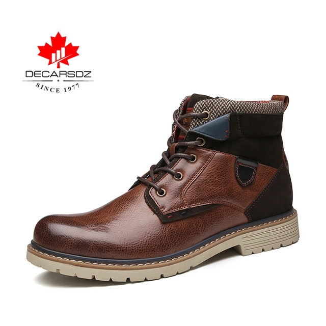 DECARSDZ Autumn Men Boots For Man 2020 New Fashion Outdoor Comfy Durable outsole Men Casual Boots Men Brand Lace-up Men's Boots