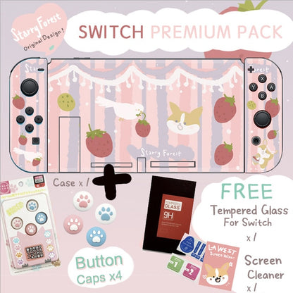 STARRY FOREST strawberry and corgi dog cute soft pink case for Nintendo Switch for girls
