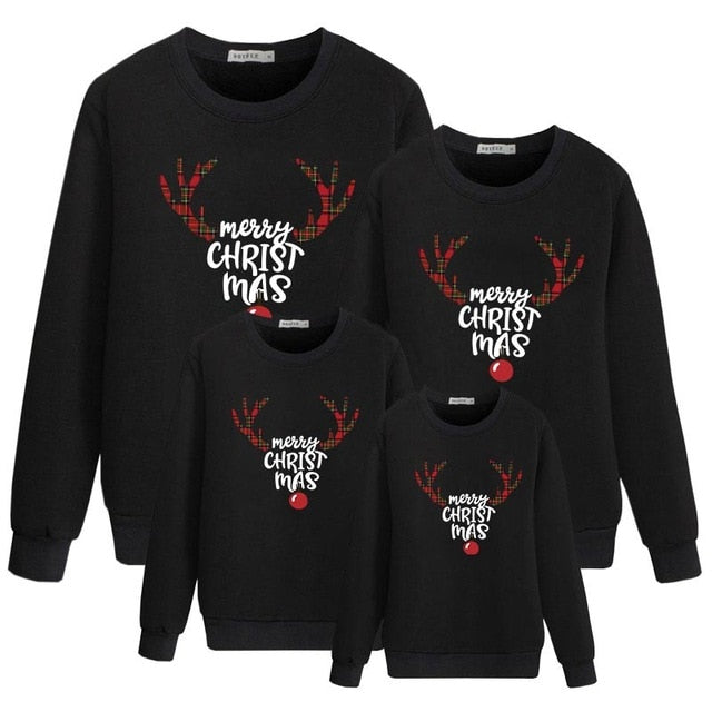 family christmas sweaters father mother daughter son matching outfits look new year kids hoodies clothing mommy and me Clothes