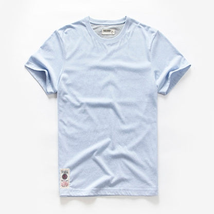 New Summer Men's t-shirt cotton white solid t shirt men causal o-neck basic tshirt male high quality classical tops
