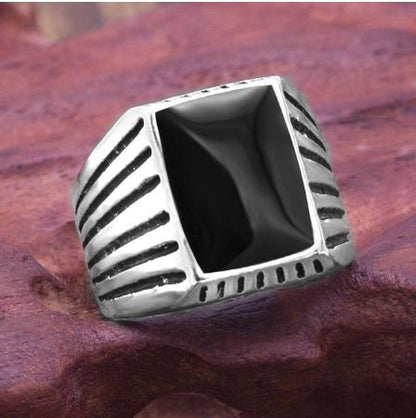 2020 Fashion Simple Style Black Square Ring Classic Ring Wedding Engagement Jewelry