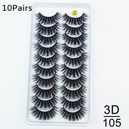 10Pairs 3D Mink Eyelashes Makeup Natural Long False Eyelashes Dramatic Lashes Extension HandMade Fake Eyelash maquiagem