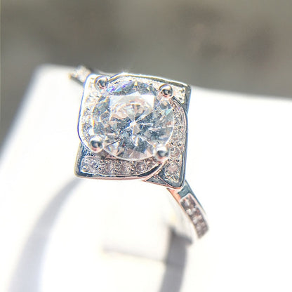 CC Trendy Jewelry S925 Rings For Women Cubic Zirconia Charms Bridal Wedding Engagement White Gold Color Ring Drop Shipping