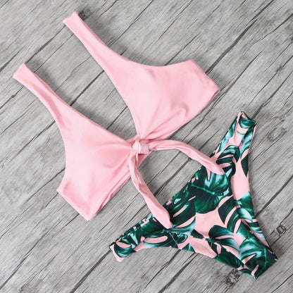 Solid Bandeau Bikini Set 2020 Sexy Swimsuit Women Bikini Brazilian Thong Swimwear Female Halter top Bathing Suit Swimming Wear