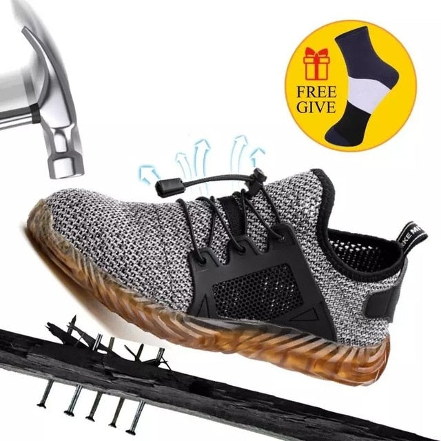 Women And Men's Steel-Toe Work Safety Sport Shoes Casual Breathable Outdoor Sneakers Puncture Proof Boots Comfortable Shoes