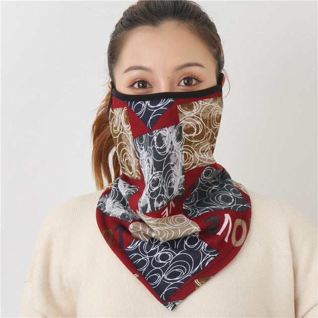 2020 New Women Winter Scarves Cotton Feeling Mask Man Neck Scarf Rings Headband Soft Warm Face Scarfs Masks