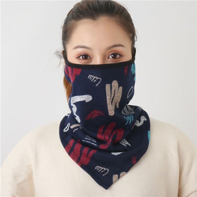 2020 New Women Winter Scarves Cotton Feeling Mask Man Neck Scarf Rings Headband Soft Warm Face Scarfs Masks