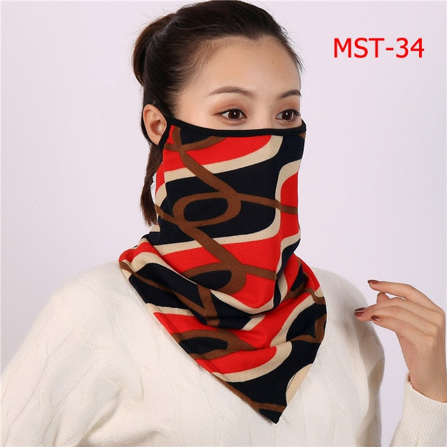 2020 New Women Winter Scarves Cotton Feeling Mask Man Neck Scarf Rings Headband Soft Warm Face Scarfs Masks
