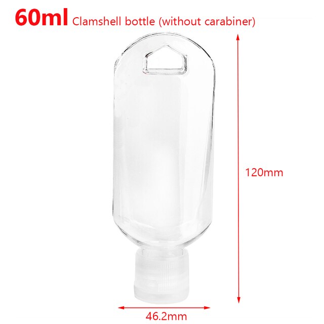 1PC 30ml 50ml Reusable Portable Mini Size Alcohol Spray Bottle Hand Sanitizer Travel Small Size Holder Hook Keychain Carrier New