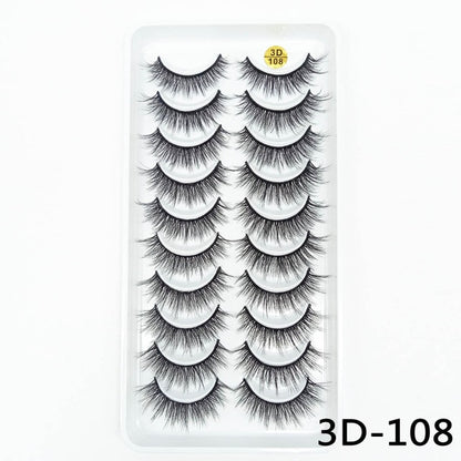 10Pairs 3D Mink Eyelashes Makeup Natural Long False Eyelashes Dramatic Lashes Extension HandMade Fake Eyelash maquiagem