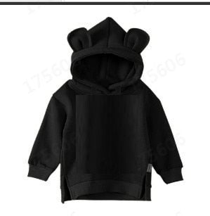 Winter Toddler Baby Kids Boy Girl Hooded Cartoon Ear Hoodie Sweatshirt Tops Clothes roupa infantil solid yellow grey Hoodies