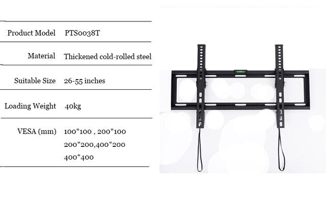 LVDIBAO Universal TV Wall Mount Fixed Bracket For 26''-55'' Flat Screen Load Up To 50 kg Monitor Wall Mount Bracket
