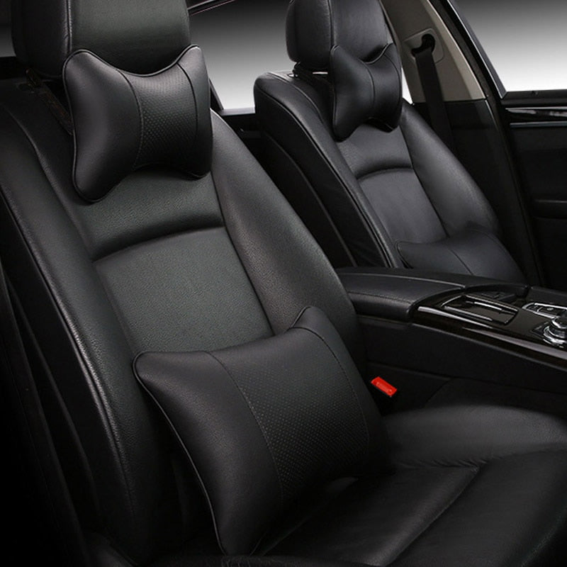 Artificial Leather Car Neck Pillows Support Comfortable Universal Single Headrest Fit For Most Auto Accessories Fills Fiber