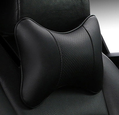 Artificial Leather Car Neck Pillows Support Comfortable Universal Single Headrest Fit For Most Auto Accessories Fills Fiber
